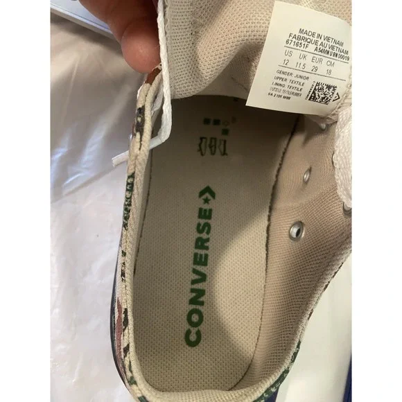 Unisex Converse All*Star Camo Dinosaur Low Top Tennis Shoes-Size Children's‎ 12 - Picture 14 of 14